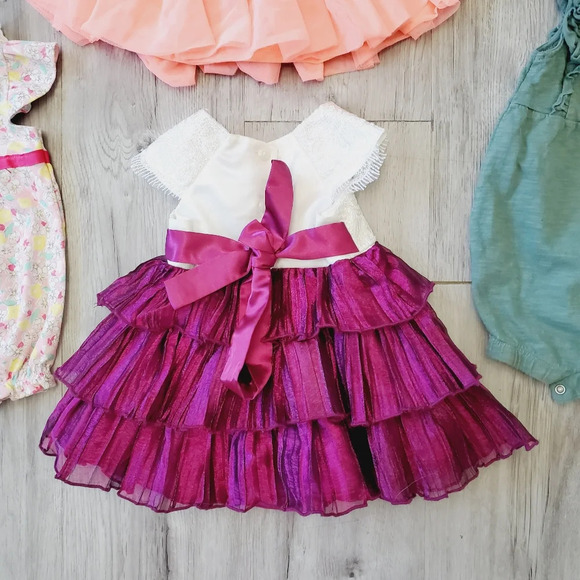 💚5/$25 3-6 Month Baby Girl Lot of 4 Items Dress Rompers & Tutu Skirt - Picture 6 of 9